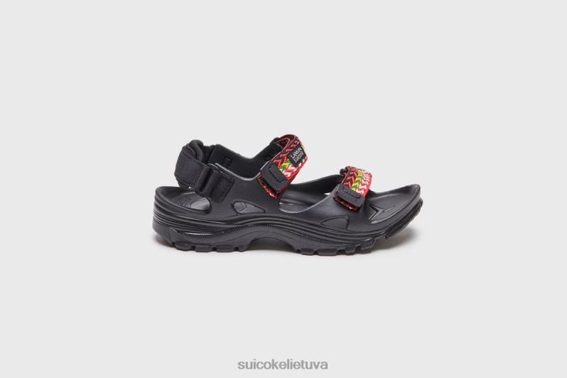 LANVIN x SUICOKE pabudimo bortelis juodas FDJ8F31 unisex sandalai