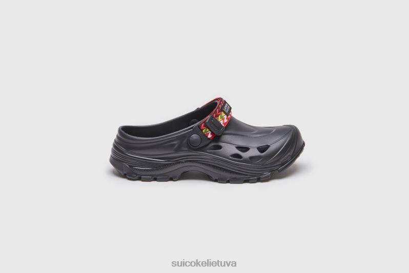LANVIN x SUICOKE mok bordiūras juodas FDJ8F34 unisex sandalai