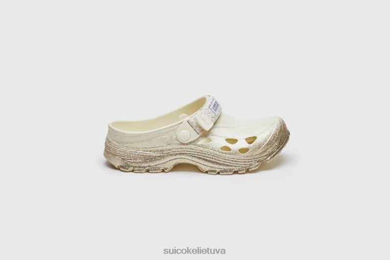 LANVIN x SUICOKE mok bordiūras smėlio/aukso spalvos FDJ8F33 unisex sandalai